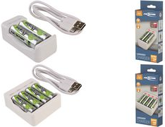 Ansmann USB Basic IV + 4x AA 1300mAh charger