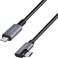 LOGILINK CU0182 Kabel USB 2.0 Type-C C/M k¹towy na USB-C/M E-mark PD czarny 1m