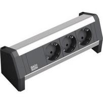 Bachmann DESK 1 - Steckdosenleiste - Wechselstrom 230 V - Eingabe, Eingang GST18 - Ausgangsanschlüsse: 3 - Deutschland - Schwarz, eloxiertes Aluminium (902.0048)