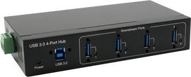 Exsys USB 3.2 Hub 4-Port Gen1 inkl.USB Kab inkl.USB-Kabel Din-Rail-Kit VIA - Kabel-/Adapterset - Digital/Daten