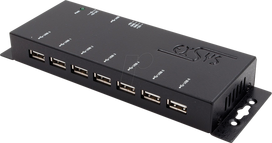 EXSYS GmbH 7-Port USB 2.0 HUB (Metallgehäuse), inkl. Netzteil 5V/4A (EX-1177-2)