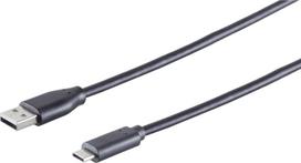 ShiverPeaks 77143-3.0 3m USB A C Männlich Schwarz Kabel 77143-3 - Kabel - Digital/Daten