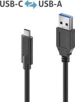 PureLink iSeries Premium - USB-Kabel - USB-C (M) bis USB Typ A (M) - USB 3.1 Gen 2 - 50 cm - rund - Schwarz