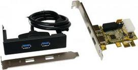 IO Exsys PCIe 2 ext. +1 int. USB3.0 (EX-11072WO) LP bulk inkl. Low-Profile Slotblech