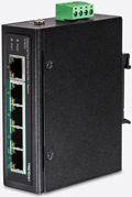 TRENDnet TI-PE50 - Switch - nicht verwaltet - 4 x 10/100 (PoE+) + 1 x 10/100 - an DIN-Schiene montierbar, wandmontierbar - PoE+ (90 W) - Gleichstrom