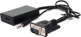 VALUE - HDMI-Adapter - HDMI / VGA / Audio - HDMI (W) bis HD-15, stereo mini jack (M) - 15 cm - Schwarz (12.99.3117)
