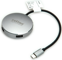 ROLINE 14.02.5036 Schnittstellen-Hub USB 3.2 Gen 1 (3.1 Gen 1) Type-C 5000Mbit/s Schwarz - Edelstahl (14.02.5036)