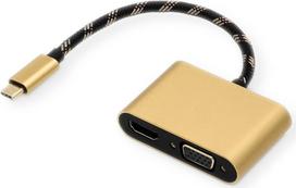 ROLINE 12.03.3165 Schnittstellen-Hub USB 3.2 Gen 1 (3.1 Gen 1) Type-C Schwarz - Gold (12.03.3165)