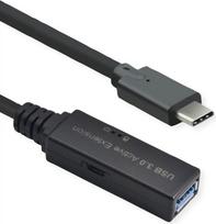 ROLINE Ultralanges USB3.2 Gen1 Verlängerungskabel C-A ST/BU 10m - Kabel - Digital/Daten - 10 m (12.04.1066)