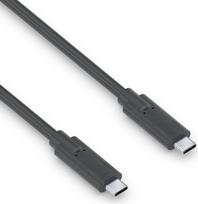 PureLink iSeries Premium - USB-Kabel - USB-C (M) bis USB-C (M) - USB 3.1 Gen 2 - 20 V - 3 A - 1.5 m - rund - Schwarz