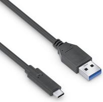 PureLink iSeries Premium - USB-Kabel - USB-C (M) bis USB Typ A (M) - USB 3.1 Gen 2 - 20 V - 3 A - 1 m - rund - Schwarz