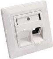 InLine Rahmenset für 2x RJ45 Bu/LSA Einsatz - Keystone SNAP-In - weiß RAL9010