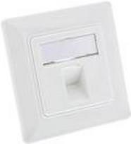 Rahmenset für 1x RJ45 Bu/LSA Einsatz - Keystone SNAP-In - weiß RAL9010 (76201Y)