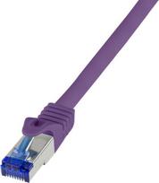Logilink Professional Ultraflex - Patch-Kabel - RJ-45 (M) zu RJ-45 (M) - 50 cm - 6 mm - S/FTP -Cat.7 Rohkabel (Kabel) / CAT 6a (Anschlüsse) - halogenfrei, geformt, ohne Haken - lila, RAL 4005 (C6A029S)