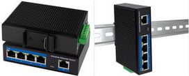 LogiLink Industrial Gigabit Ethernet PoE Switch, 5 Port 10/100/1000 Base-TX RJ45, Unmanaged, Plug & Play, schwarzes - 1 Stück (NS202P)