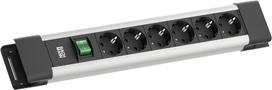Bachmann inchConnectusinch power strip, 6-way, with switch, connection cable 2.0 m, black/silver