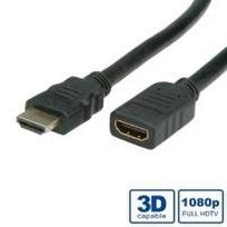 Value HDMI extension cable HDMI-A plug, HDMI-A socket 1.00 m Black 11.99.5574 4K UHD, shielded HDMI