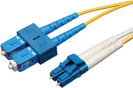 Eaton Tripp Lite Series Duplex Singlemode 9/125 Fiber Patch Cable (LC/SC), 3M (10 ft.) - Patch-Kabel - LC Single-Modus (M) zu SC Single-Modus (M) - 3 m - Glasfaser - Duplex - 9/125 Mikrometer - Gelb (N366-03M)