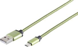ShiverPeaks USB charging cable A-ST to Micro B-ST nylon aqua 0.9 m - digital/data