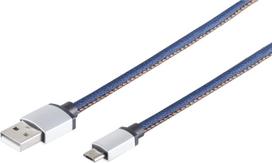ShiverPeaks USB charging cable A-ST to Micro B-ST jeans blue 2.0m - Digital/data