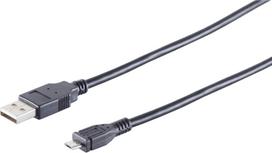 S-Conn 14-11045 USB Kabel 3 m USB 2.0 USB A Micro-USB B Schwarz (14-11045)