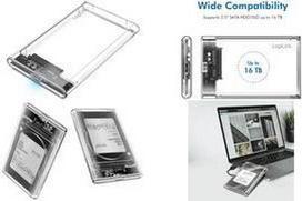 LogiLink 2.5 SATA Festplatten-Gehäuse, USB 3.0, transparent Anschluss: Micro-USB B Kupplung, Übertragungsrate: - 1 Stück (UA0409)