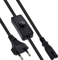 InLine Euro Netzkabel mit Schalter CEE7/16 zu IEC-C7 schwarz - Kabel - Strom/Netzteil (16152)