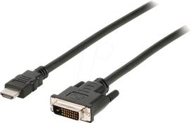 NEDIS HDMI™ -Kabel | HDMI™ Stecker | DVI-D 24+1-Pin Stecker | 1080p | Vernickelt | 2.00 m | Gerade | PVC | Schwarz | Box