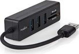 Nedis USB-Hub USB-A Stecker 3x USB A Buchse - 5-Port port(s), USB 3.2 Gen 1, Stromversorgung über USB, 5Gbps, SD & MicroSD