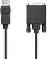 Nedis Displayport-Kabel DVI-D 24+1-Pin Stecker DisplayPort Stecker | 1080p | Vernickelt | 2.00 m | Rund | PVC | Schwarz | Label
