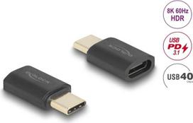 USB4 Gen 3x2 Adapter USB-C Stecker > Buchse 40Gbps 8K 60Hz (anthrazit, PD 3.1 bis zu 240 Watt, Portschoner)