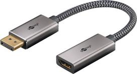 Plus DisplayPort > HDMI Adapterkabel, 4K @ 60Hz (grau, 20cm, 32Gbit/s)