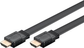 High Speed HDMI 2.1 Flachkabel mit Ethernet 8K / 60 Hz (schwarz, 1,5 Meter, 48Gbit/s)