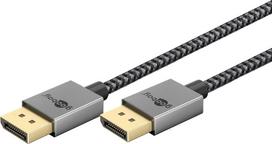 DisplayPort Kabel 2.0/2.1 Slim (silber/schwarz, 1 Meter)