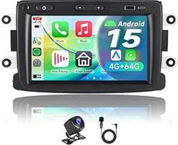 "Android 14" 7 colių automobilinis radijas "Renault Dacia Duster Logan Sandero Dokker" - "Wireless Carplay", "Android Car", "Bluetooth 5.0", GPS navigacija, DSP, dviguba USB, jutiklinis multimedijos sistemos ekranas
