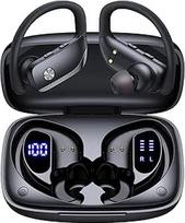 "Bluetooth" ausinės sportui, ausinės su kabeliu ir 80 val. veikimo trukme, dvigubas LED apšvietimas, ausinės su mikrofonu, stereofoninis garsas, geros skonio savybės, sportinės ausinės bėgimui, treniruotėms ir fitnesui
