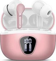 "Bluetooth" ausinės, belaidės "Bluetooth 5.4" ausinės, 4 ENC triukšmo slopinimo mikrofono ausinės, "HiFi Stereo Deep Bass", 40H atkūrimo laikas, IP7 vandeniui atsparios ausinės, jutiklinis valdymas, LED ekranas, rožinės spalvos