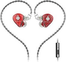 "Hidizs MS1-Galaxy" aukštos kokybės "HiFi In-Ear Monitor IEM" laidinės ausinės su dinaminiais dvigubos magnetinės grandinės garsiakalbiais, raudonos spalvos (su MIC)