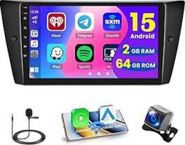"Hikity" 2+64G "Android" automobilinis radijas BMW 3 serijos E90/E91/E92/E93 2005-2011 m. Belaidis "Carplay Android" automobilis, 9 colių automobilinis radijas su ekrano navigacija "Bluetooth EQ FM/RDS USB atbulinės eigos kamera