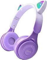 "Joso" vaikiškos ausinės, "2 in 1" belaidės / belaidės ausinės su mikrofonu mergaitėms ir berniukams, sulankstomos, su ribotu garsumu, skirtos 5+ metų vaikams (violetinės)