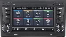 "Linux" automobilinis radijo imtuvas "Flash Start", skirtas "Audi A4" S4 RS4 B6 B7 2002-2008 m. Belaidis CarPlay/Android Car/Bluetooth/FM/AM/RDS/USB