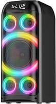 "Pico" 140 W nešiojamasis "Bluetooth" garsiakalbis su žemų dažnių garsiakalbiu, galingas belaidis "Bluetooth Boombox" su stereofoniniu garsu, juodas