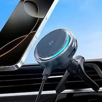 "Spigen Essential Cryomax MagFit MagSafe" automobilinis laikiklis su įkrovimo funkcija [įskaitant 1,5 m kabelį] 15 W greito įkrovimo Qi2 Peltier aušintuvas su LED aplinkos apšvietimu, skirtas "iPhone 17/16/15/14/14/13/12 Pro Max Air