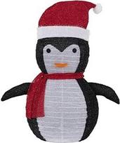 "Well Home 3D-Pinguin mit warmweißen LED-Lichtern", 42 x 34 x 68 cm