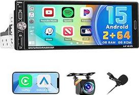 2+64GB "Android" automobilinis radijas 1 DIN belaidis "Carplay" "Android" automobilis, "Hikity" 6,9 colių ekranas "Bluetooth" automobilinis radijas Navigacija atbulinės eigos kamera WiFi FM RDS SWC