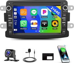 2G + 64G GOHHDL "Android" automobilinis radijas "Renault Dacia Logan" Duster Sandero Lodgy Capture Symbol Lada Xray su "Navi Carplay Android Car", 7 colių automobilio ekranas su GPS WiFi BT FM/RDS atbulinės eigos kamera MIC