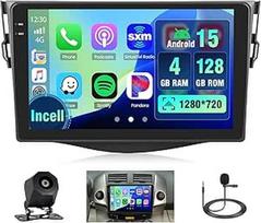 4+128G "Android" automobilinis radijas su ekranu, skirtas "Toyota RAV4" 2007-2012 m. Belaidis "Carplay", automobilinis radijas su navigacija, 9 colių ekranas, "Android Car/FM/RDS/Reversing Cam