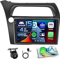 4+128G Automobilinis radijo imtuvas "Honda Civic VIII" 2006-2011 m. "Android 15" su 9 colių vidiniu ekranu Palaiko belaidį "Carplay" ir "Android Car Mirror Link" radijo imtuvą FM/RDS GPS WiFi BT SWC
