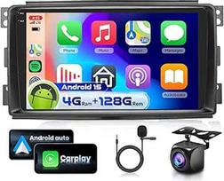 4G 128G VECHTEL 9 colių "Bluetooth" automobilinis radijas "Mercedes Benz Smart Fortwo 451" 2005-2010 m. "Carplay Android Car", "Android 15", DSP EQ, WiFi GPS, "Mirror Link", RDS/FM radijas 2 DIN su AHD atbulinės eigos kamera