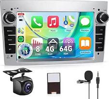 8 branduolių 4+64G Hodozzy Carplay automobilinis radijas Opel Astra Meriva Zafira su Navi/WiFi, 7 colių Opel automobilinis radijas Bluetooth su Android Car/Mirror Link/DSP/FM/RDS/SWC/WiFi + atbulinės eigos kamera, sidabrinės spalvos